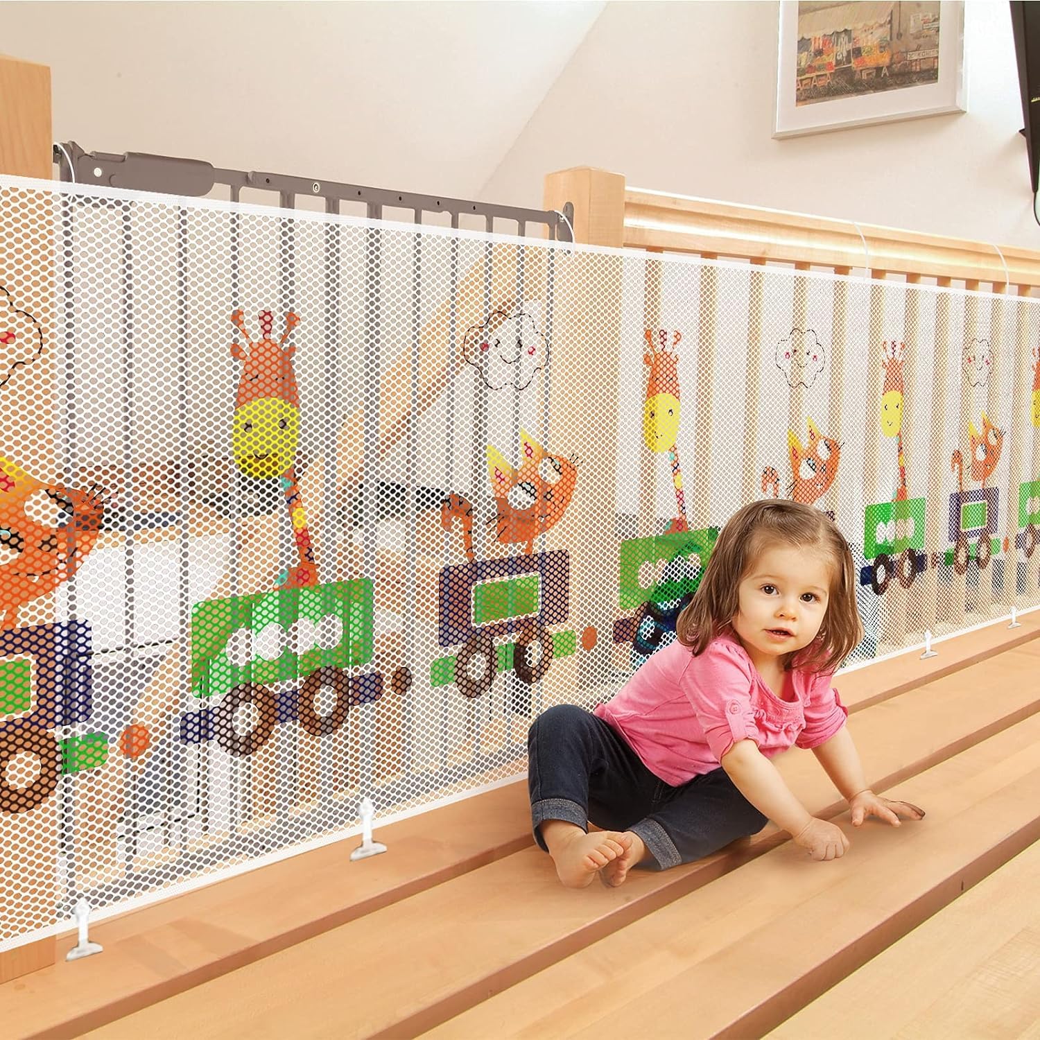 SNOWIE SOFT Baby Safety Net for Balcony Baby Protection Stairway Safety Net Protector with 25 Nylon Ropes and 15 Plastic Buckle Safety Banister Stair Mesh for Baby Toddler Decent Mesh Fabric, 3*0.79M SNOWIE SOFT Baby Safety Net for Balcony Baby Protection Stairway Safety Net Protector with 25 Nylon Ropes and 15 Plastic Buckle Safety Banister Stair Mesh for Baby Toddler Decent Mesh Fabric, 3*0.79M